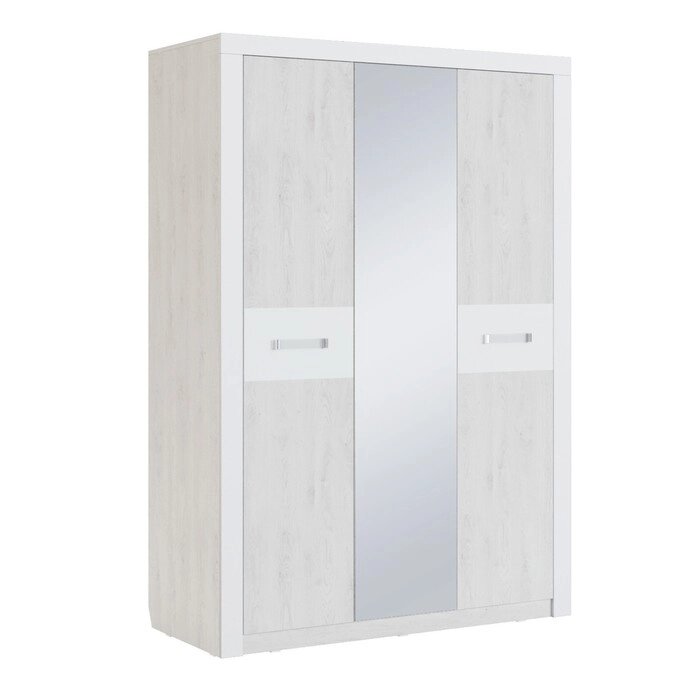 Шкаф трёхдверный "Амели №6", 14706252120 мм, с зеркалом, цвет дуб харбор/белый глянец от компании Интернет-гипермаркет «MALL24» - фото 1