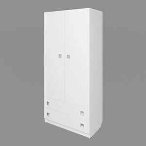 Шкаф "Умка", 800 420 1790 мм, 2-х дверный с ящиками, цвет белый