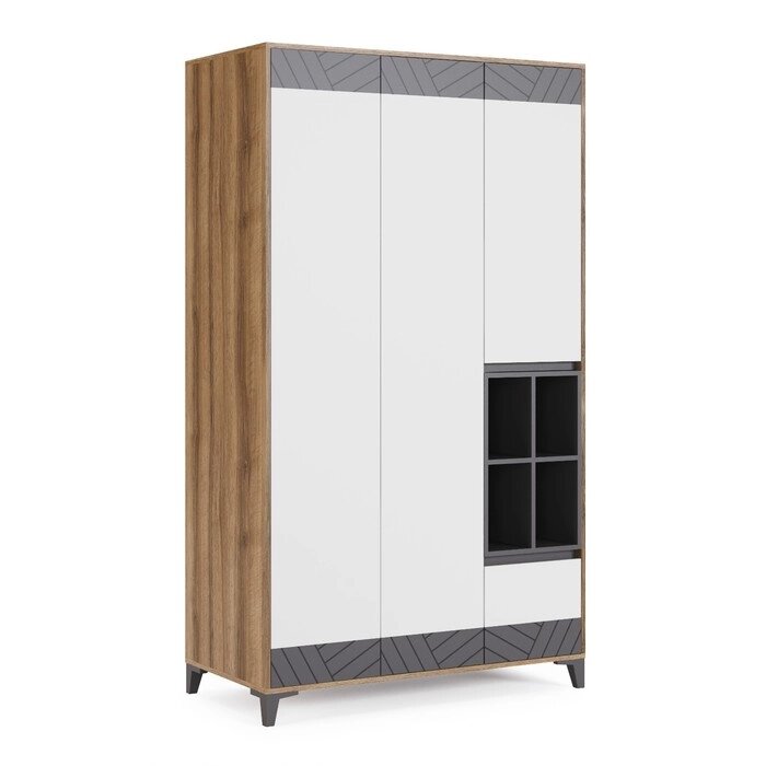 Шкаф универсальный "Гринвич №9", 12005902100 мм, цвет авелано/белый/тёмно-серый от компании Интернет-гипермаркет «MALL24» - фото 1