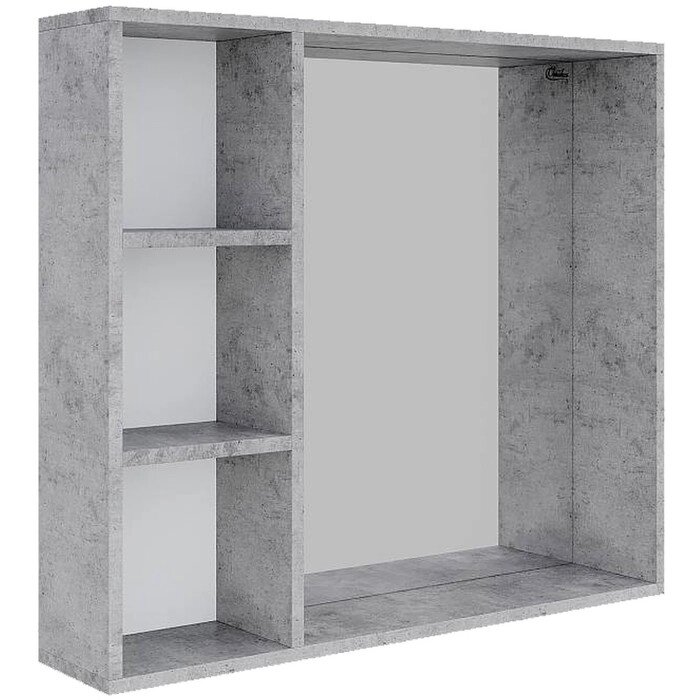 Шкаф-зеркало ДЕВИС бетон чикаго 80.00У от компании Интернет-гипермаркет «MALL24» - фото 1