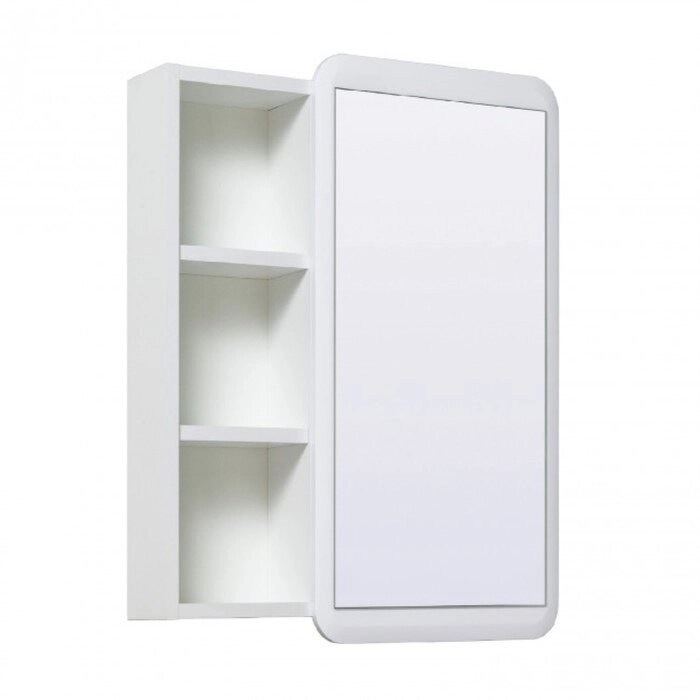 Шкаф-зеркало "Капри 55" белый, универсальный от компании Интернет-гипермаркет «MALL24» - фото 1