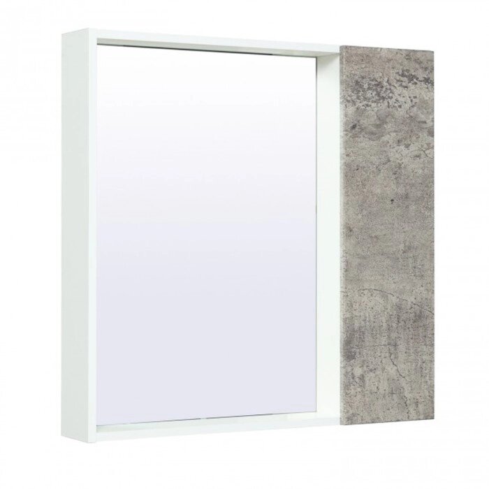Шкаф-зеркало "Манхэттен 75" серый бетон, универсальный от компании Интернет-гипермаркет «MALL24» - фото 1