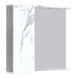 Шкаф-зеркало "МАРБЛ" 75.00 мрамор/камень бетонный Универсальный 15,5 х 75 х 71 см