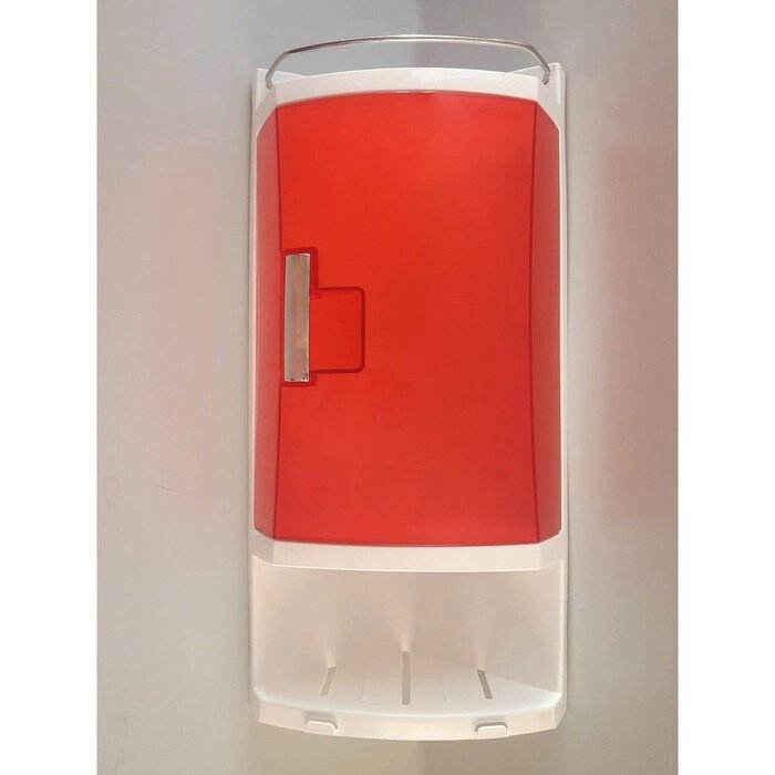 Шкафчик угловой для ванной с 2-мя открытыми полками и 1-ой полкой с дверкой, цвет прозрачно-красный от компании Интернет-гипермаркет «MALL24» - фото 1