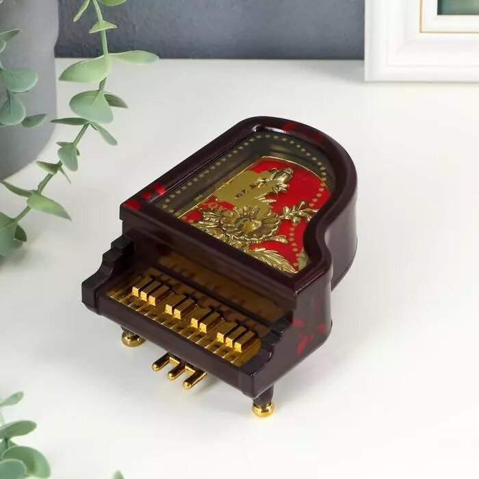 Шкатулка музыкальная "Рояль с золотистыми клавишами" от компании Интернет-гипермаркет «MALL24» - фото 1