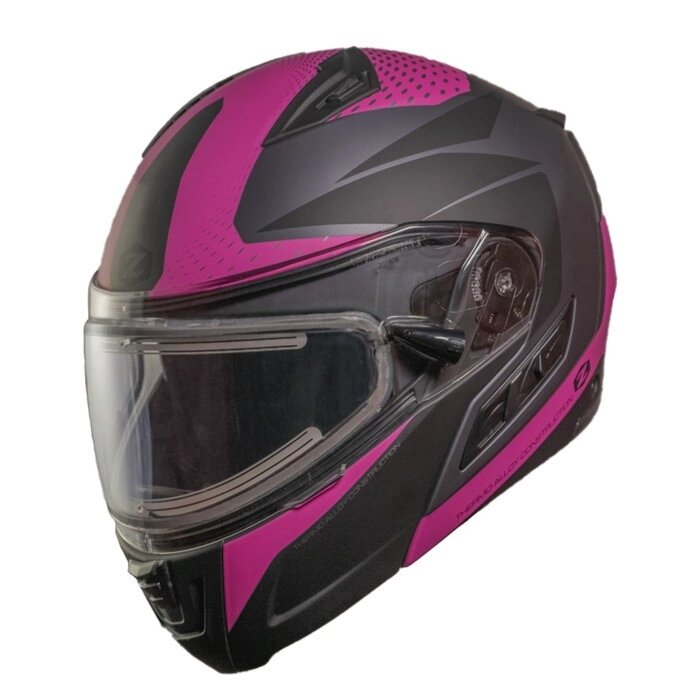 Шлем снегоходный ZOX Condor Parkway, стекло с электроподогревом, матовый, розовый/черный, M   770245 от компании Интернет-гипермаркет «MALL24» - фото 1