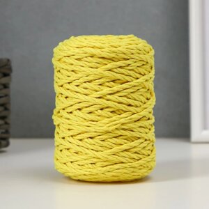 Шнур для вязания 80% хлопок, 20% полиэстер крученый 3 мм, 185г/45м,23-желтый