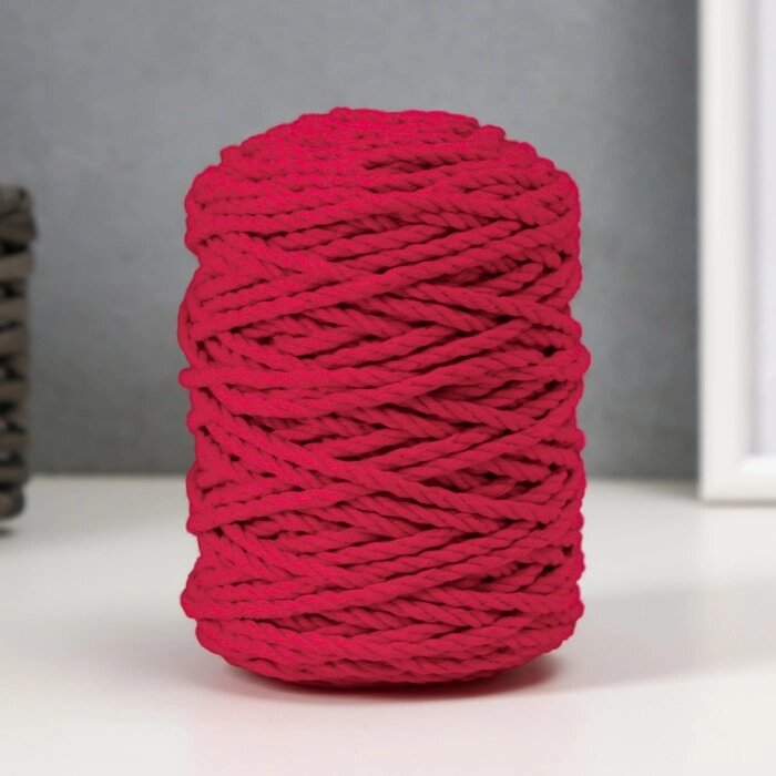 Шнур для вязания 80% хлопок, 20% полиэстер крученый 3 мм, 185г/45м, 26-красный от компании Интернет-гипермаркет «MALL24» - фото 1