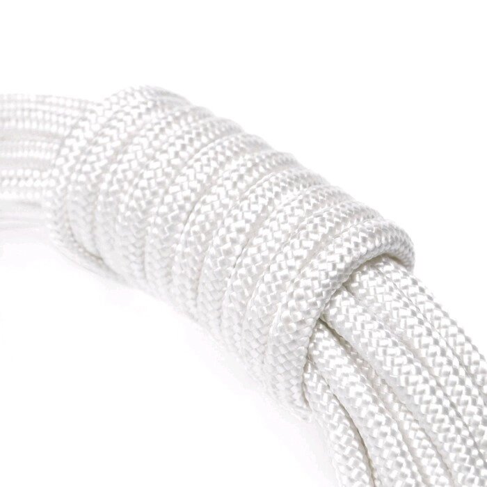 Шнур плетеный полиамид высокопрочный 12 мм, на катушке, белый, 100 м от компании Интернет-гипермаркет «MALL24» - фото 1
