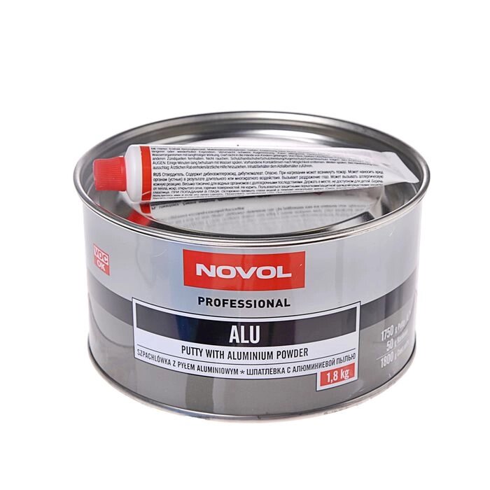 Шпатлёвка алюминиевая Novol ALU 1,8 кг + отвердитель 1165 от компании Интернет-гипермаркет «MALL24» - фото 1