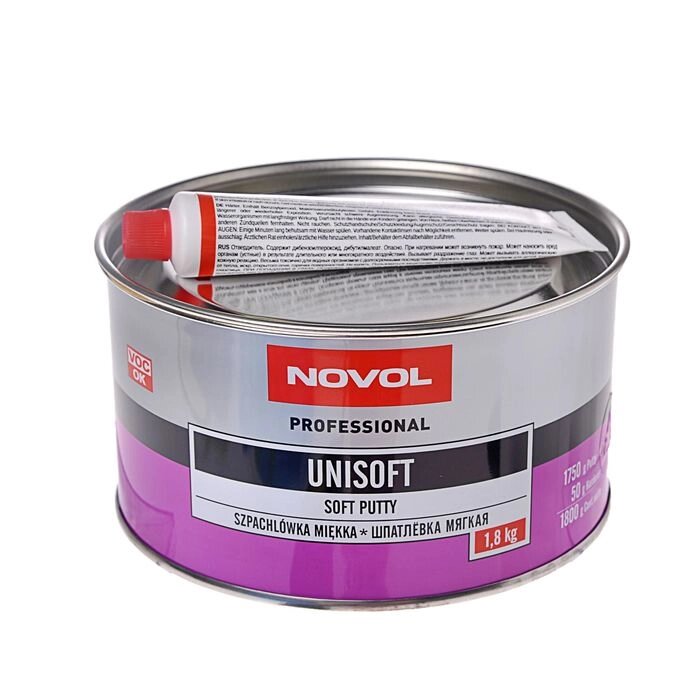 Шпатлёвка Novol UNISOFT 1,8 кг + отвердитель 1155 от компании Интернет-гипермаркет «MALL24» - фото 1