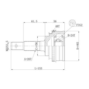 Шрус привода double FORCE, с ABS DFCV009