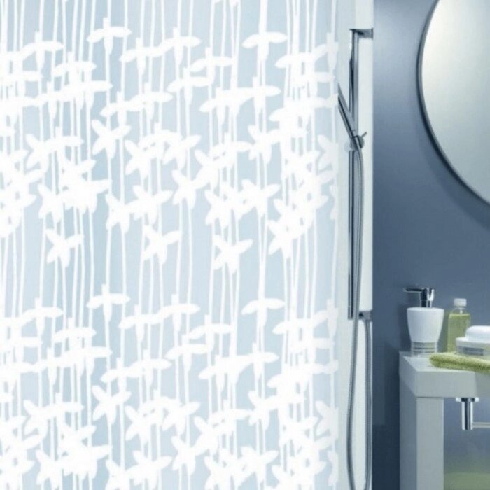 Штора декор. для ванной комнаты PEVA (SARONG-бел)180x200см от компании Интернет-гипермаркет «MALL24» - фото 1