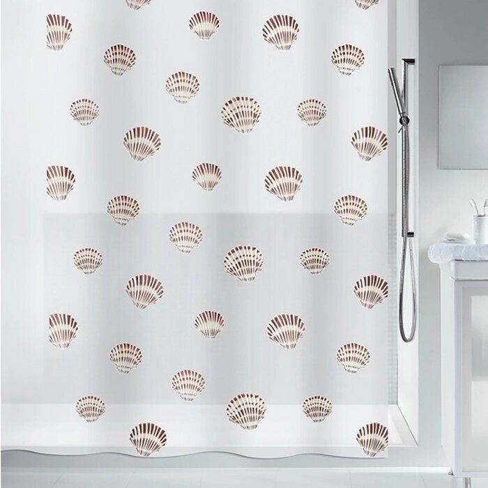 Штора декоративная для ванной комнаты PEVA, софтшелл, 180х200 см, цвет коричневый от компании Интернет-гипермаркет «MALL24» - фото 1
