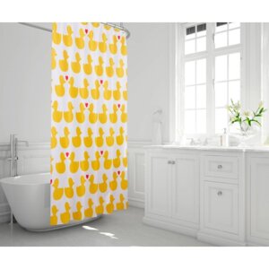 Штора для ванной Bacchetta Bath Duck, 180 х 200 см, цвет жёлтый