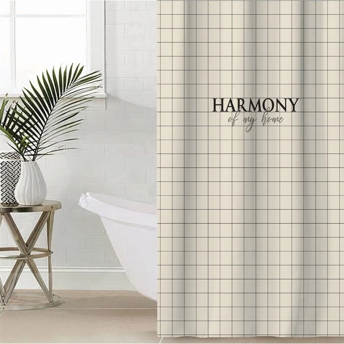 Штора для ванной Этель Harmony 145 х 180 см, полиэстер от компании Интернет-гипермаркет «MALL24» - фото 1