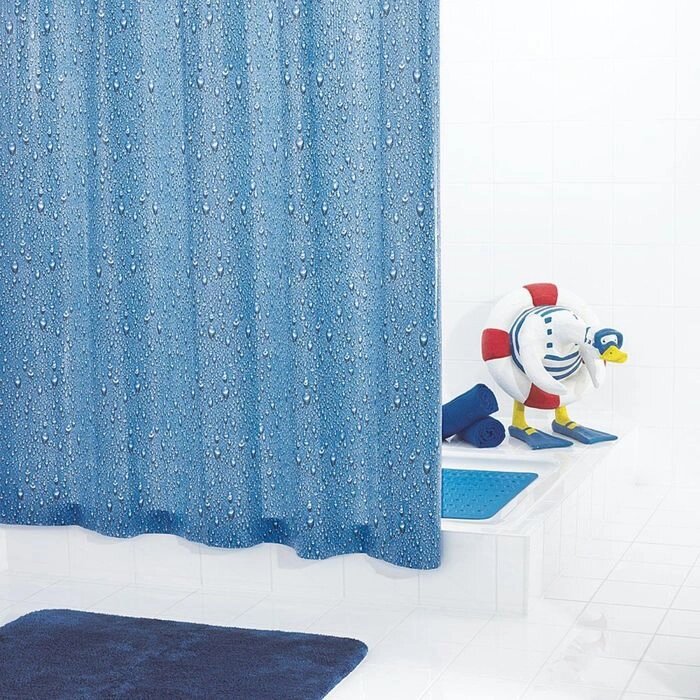 Штора для ванных комнат Drops, цвет синий от компании Интернет-гипермаркет «MALL24» - фото 1
