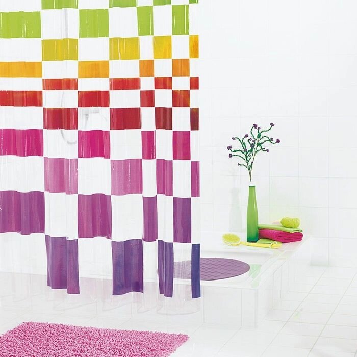 Штора для ванных комнат Matrix цветной от компании Интернет-гипермаркет «MALL24» - фото 1