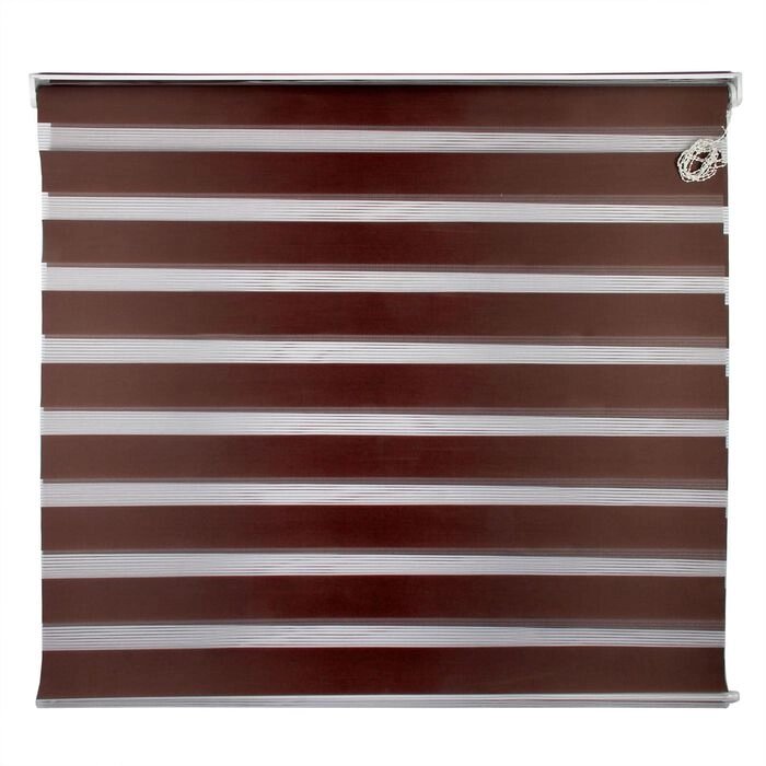 Штора-ролет "День и Ночь", размер 160х160 см, цвет шоколад от компании Интернет-гипермаркет «MALL24» - фото 1