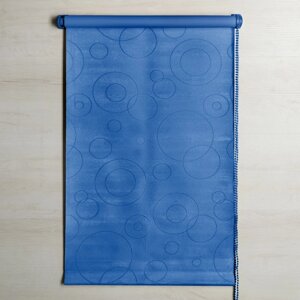 Штора рулонная "Блэкаут", светонепроницаемая, 140 х 160 см, замша, цвет синий