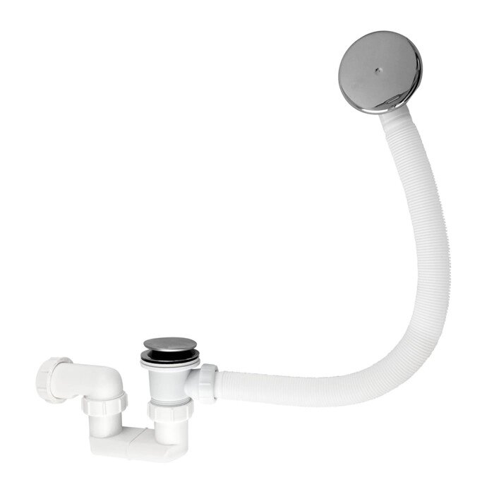 Сифон для ванны "САНАКС" 8732, d=70 мм, автомат, нажимной, длина шлага 520 мм, пластиковый от компании Интернет-гипермаркет «MALL24» - фото 1