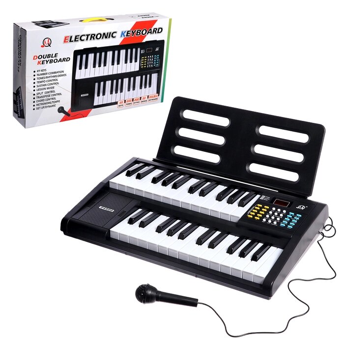 Синтезатор детский "Профи музыкант", звуковые эффекты, микрофон в комплекте, 61 клавиша от компании Интернет-гипермаркет «MALL24» - фото 1
