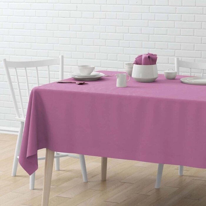 Скатерть "Билли", диаметр 170 см, цвет бледно-розовый от компании Интернет-гипермаркет «MALL24» - фото 1