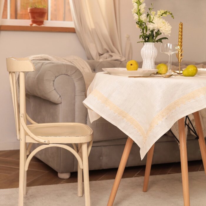 Скатерть Этель Кitchen linen 90х90 см, 100% лён 240 г/м2 от компании Интернет-гипермаркет «MALL24» - фото 1