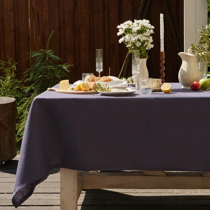 Скатерть Этель Linen collection violet 145х220см, 100%лён 210 г/м2 от компании Интернет-гипермаркет «MALL24» - фото 1