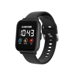 Смарт-часы Canyon SW-74, 1.3, LCD, сенсор, уведомления, спорт, до 20 дней, IP67, черные