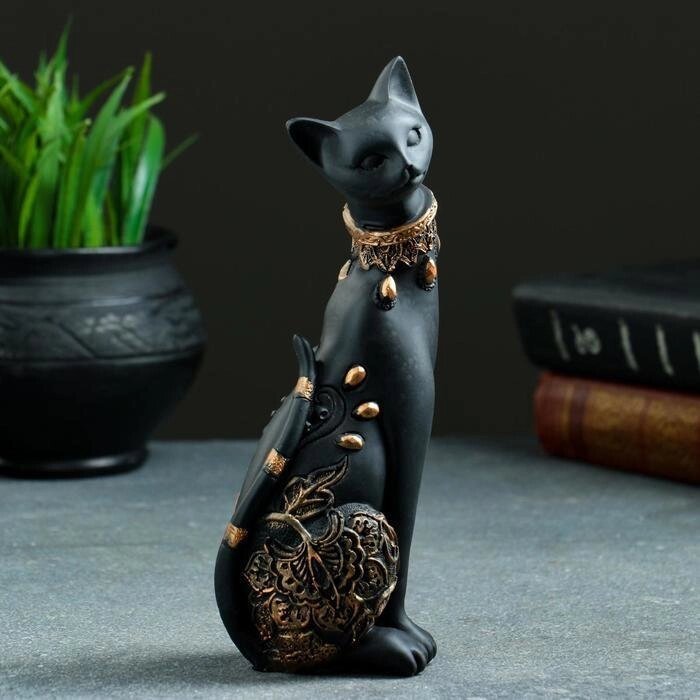 Статуэтка "Кошка" черная, 20х8см от компании Интернет-гипермаркет «MALL24» - фото 1