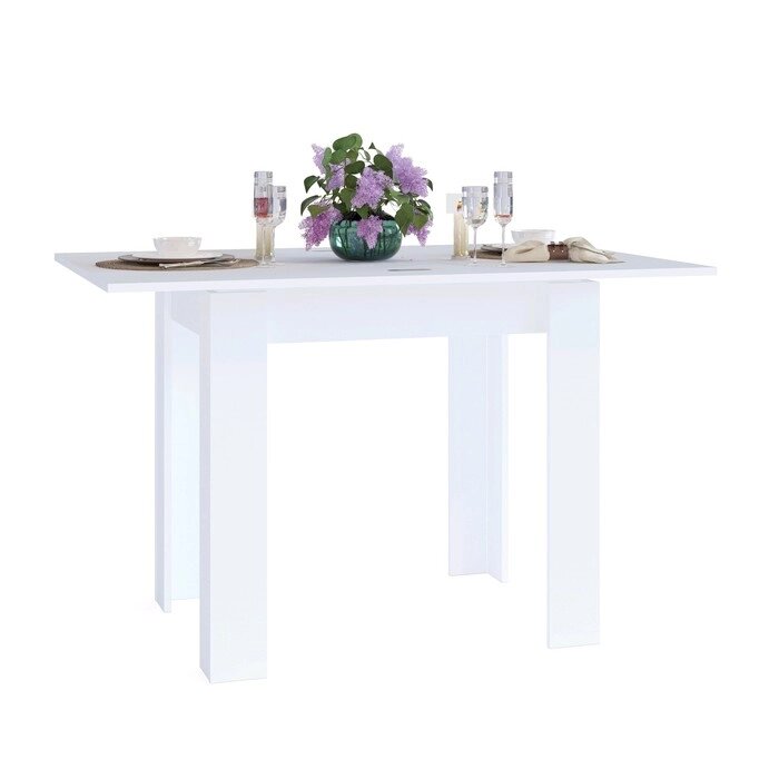 Стол кухонный раскладной, 800(1200)  600(800)  770 мм, цвет белый от компании Интернет-гипермаркет «MALL24» - фото 1