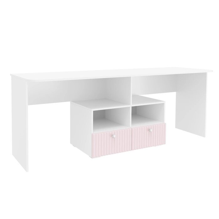 Стол письменный "Алиса", 2113590772 мм, с ящиками, цвет белый / розовый от компании Интернет-гипермаркет «MALL24» - фото 1