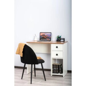 Стол письменный Neoletta, 900450760 мм, 2 ящика, цвет белое тиснение/дуб вотан