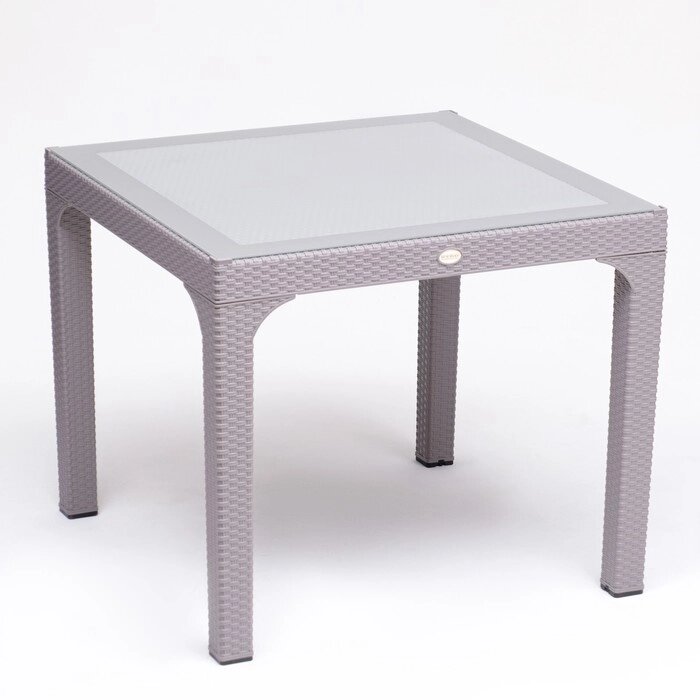 Стол садовый "Ротанг" 90 х 90 х 74 см, серый от компании Интернет-гипермаркет «MALL24» - фото 1