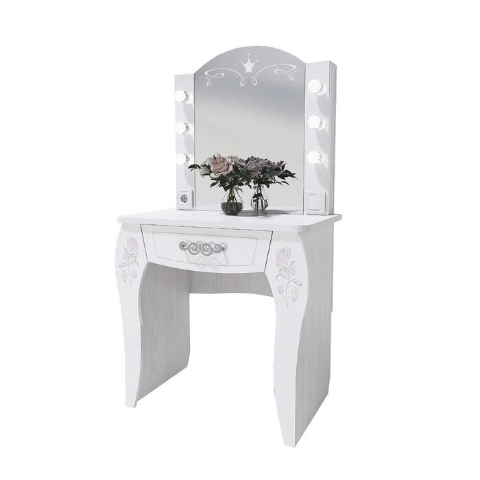 Стол туалетный с подсветкой "Розалия №12", 744  516  1450 мм, цвет лиственница белая от компании Интернет-гипермаркет «MALL24» - фото 1