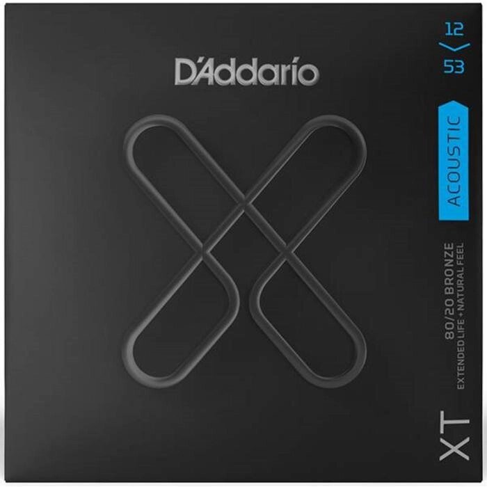 Струны для акустической гитары D'Addario XTABR1253 XT бронза 80/20, 12-53, с покрытием от компании Интернет-гипермаркет «MALL24» - фото 1