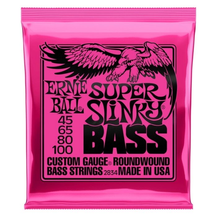 Струны для бас-гитары ERNIE BALL 2834 Nickel Wound Bass Super Slinky (45-65-80-100) от компании Интернет-гипермаркет «MALL24» - фото 1