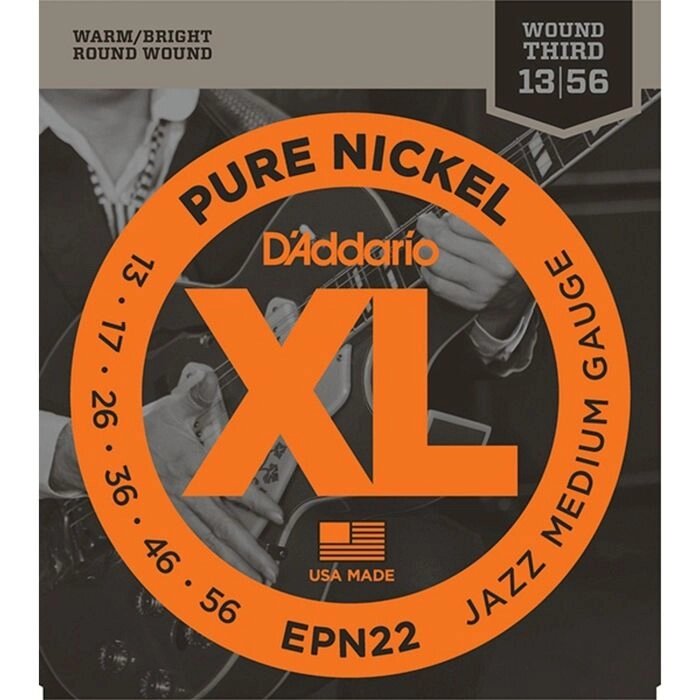 Струны для электрогитары D`Addario EPN22 XL PURE NICKEL Jazz Medium 13-55 от компании Интернет-гипермаркет «MALL24» - фото 1