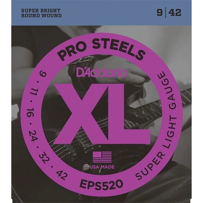 Струны для электрогитары D`Addario EPS520 XL PRO STEEL  Super Light 9-42 от компании Интернет-гипермаркет «MALL24» - фото 1