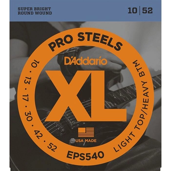 Струны для электрогитары D`Addario EPS540 XL PRO STEEL Light Top/Heavy Bottom 10-52 от компании Интернет-гипермаркет «MALL24» - фото 1