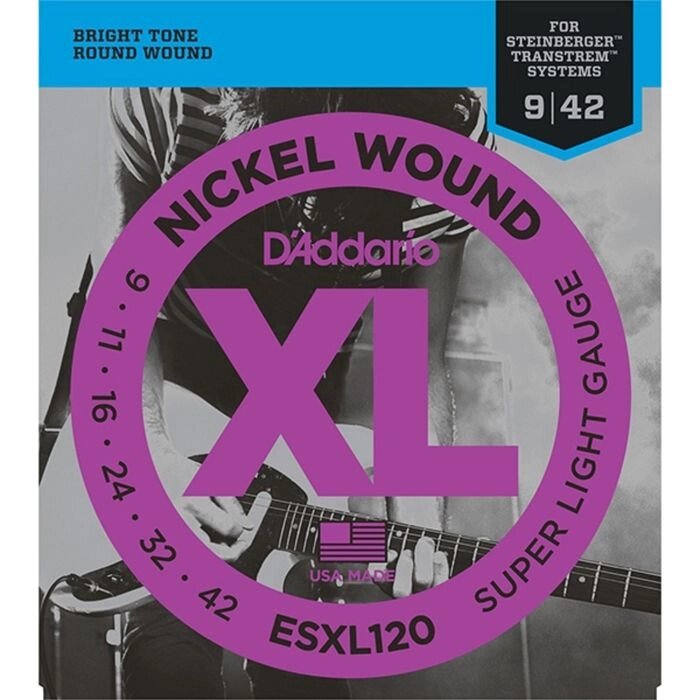 Струны для электрогитары D'Addario ESXL120 Steinberger Nickel Wound от компании Интернет-гипермаркет «MALL24» - фото 1