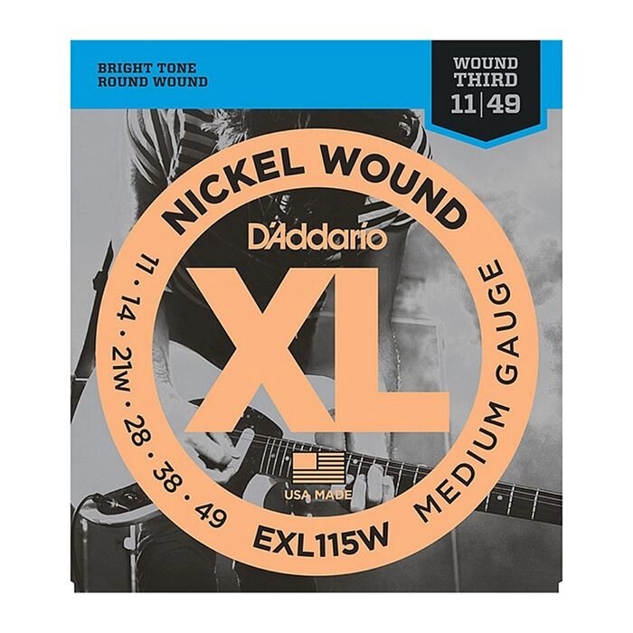 Струны для электрогитары D`Addario EXL115W XL NICKEL WOUND  Blues/Jazz Rock 3rd Wound от компании Интернет-гипермаркет «MALL24» - фото 1