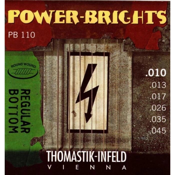 Струны для электрогитары Thomastik PB110 Power-Brights Regular Bottom   10-45 от компании Интернет-гипермаркет «MALL24» - фото 1