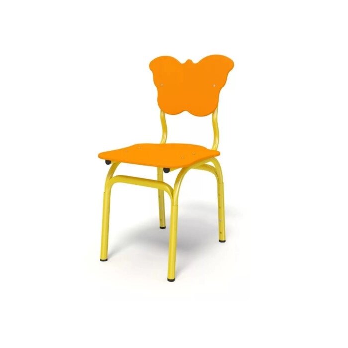 Стул регулируемый "Бабочка", 410340680 мм, гр. 1-3, цвет оранжевый / каркас жёлтый от компании Интернет-гипермаркет «MALL24» - фото 1