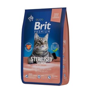 Сухой корм Brit Premium Cat Sterilized Salmon&Chicken для стерил. кошек, лосось/курица, 8 кг 93838