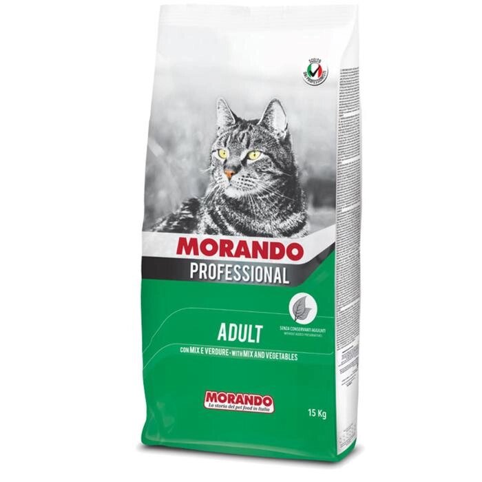 Сухой корм Morando Professional Gatto для кошек, микс с овощами, 15 кг от компании Интернет-гипермаркет «MALL24» - фото 1