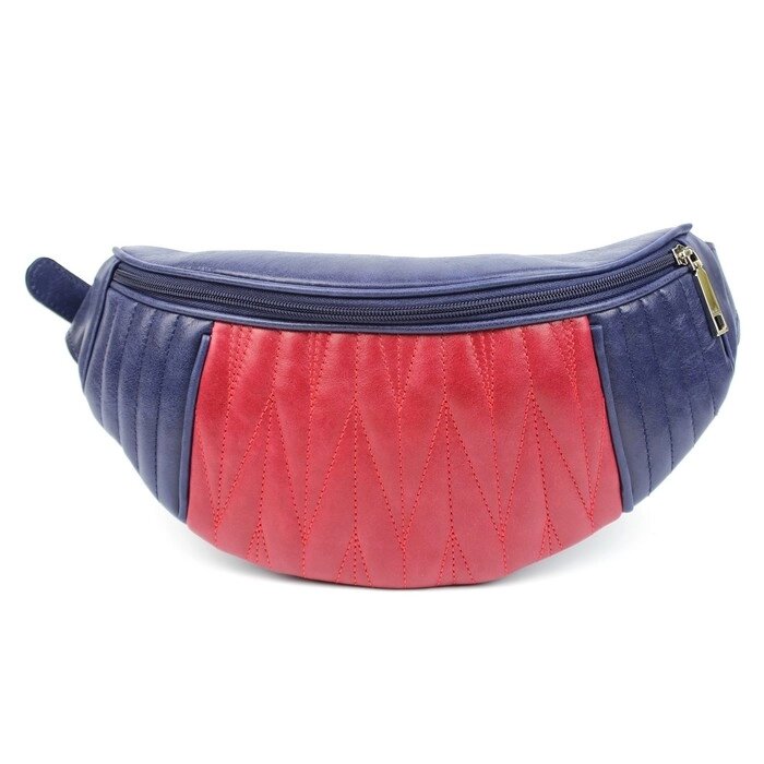 Сумка женская поясная, наружный карман, бордовый/синий крек от компании Интернет-гипермаркет «MALL24» - фото 1