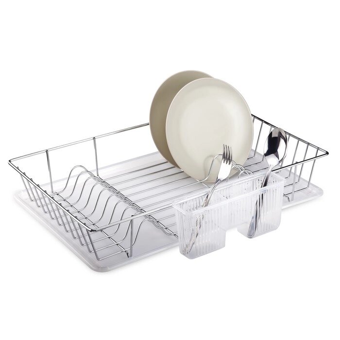 Сушилка для посуды и приборов, с поддоном, цвет хром, KB003 от компании Интернет-гипермаркет «MALL24» - фото 1