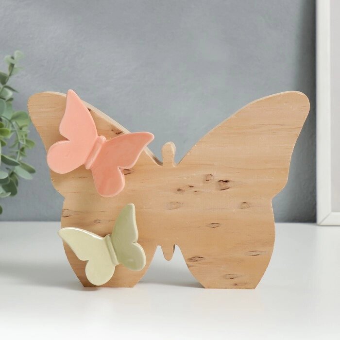 Сувенир керамика, дерево "Бабочка с маленькими бабочками" 15,9х5,3х21 см от компании Интернет-гипермаркет «MALL24» - фото 1
